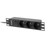 PDU Lanberg PDU-03E-0200-BK 3 Ausgänge 1U Rack Horizontal Schwarz