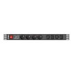 Multiprise Lanberg PDU-04E04I-0200-IEC-BK 4 Prises avec Protection et Interrupteur pour Rack