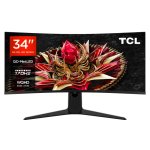 Monitor TCL 34R83Q 34" Ultra WQHD 170Hz Mini-LED QLED Curvo VA KVM USB-C 90W FreeSync G-Sync