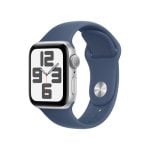 Apple Watch SE GPS NFC 40mm OLED Argent Bleu S/M Étanche 50m Pulsomètre Suivi Sommeil
