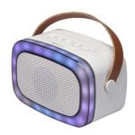 Denver Tragbarer kabelloser Bluetooth-Lautsprecher, 10 W, mehrfarbige LED-Beleuchtung, Weiß Denver Tragbarer kabelloser Bluetooth-Lautsprecher, 10 W, mehrfarbige LED-Beleuchtung, Weiß