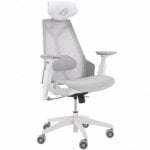 Chaise de jeu ASUS ROG Destrier Ergo avec ajustement ergonomique, exosquelette blanc, supporte 150 kg
