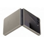 Custodia in pelle vegana marrone Samsung per Z Flip7 Custodia in pelle vegana marrone Samsung per Z Flip7