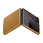 Capa de couro vegan castanho escuro para Samsung Z Flip7