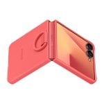 Custodia in silicone rosso con anello per Samsung Z Flip7