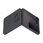 Custodia in silicone nero con anello per Samsung Z Flip7