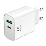 Cargador Ewent EW1325 USB-C/USB-A 30W QC 3.0 Blanc