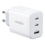 Cargador Ugreen CD275 65W 2x USB-C 1x USB-A Blanco Compacto Multidispositivo Cargador Ugreen CD275 65W 2x USB-C 1x USB-A Blanco Compacto Multidispositivo