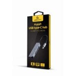 Hub Gembird 4 puertos 5 Gbit/s modelo UHB-CM-U3P1U2P3-01 con USB-C y aluminio