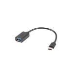 Adaptador Lanberg AD-OTG-UC-01 0,15m USB A para USB C USB 2.0 0,48 Gbit/s Preto