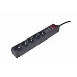 Gembird SPG5-C-15 Régua com 5 Tomadas AC 16A, Proteção contra Sobretensão 4,5m Preta