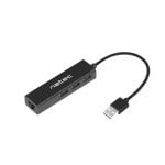 Hub NATEC 3 puertos USB 2.0 + 1 puerto RJ-45 Ethernet modelo Dragonfly compacto negro Hub NATEC 3 puertos USB 2.0 + 1 puerto RJ-45 Ethernet modelo Dragonfly compacto negro