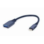 Adaptador USB 3.0 OTG Gembird A-USB3C-OTGAF-01 Tipo C a Tipo A 0,15m Metal Gris Adaptador USB 3.0 OTG Gembird A-USB3C-OTGAF-01 Tipo C a Tipo A 0,15m Metal Gris