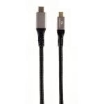 Cabo USB 3.2 Gen 2 Gembird CCBP-USB3-CMCM100-1.5M 1,5m 20 Gbps 100W Preto Prateado Cabo USB 3.2 Gen 2 Gembird CCBP-USB3-CMCM100-1.5M 1,5m 20 Gbps 100W Preto Prateado