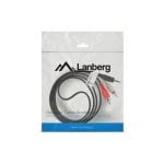 Cabo Lanberg CA-MJRC-10CC-0015-BK 3,5mm Macho para 2 x RCA Macho 1,5m Preto
