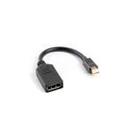 Adaptador Lanberg AD-0003-BK 0,12m Mini DisplayPort a DisplayPort Macho/Hembra 1920x1200px