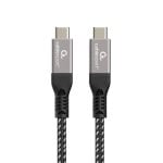 Cabo USB4 Gembird CCBP-USB4-CMCM240-1.5M 40 Gbps Preto Prata 1,5m Cabo USB4 Gembird CCBP-USB4-CMCM240-1.5M 40 Gbps Preto Prata 1,5m