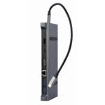 Hub Gembird 9 puertos USB 3.2 Gen 1 5Gbps modelo A-CM-COMBO9-02 Extras HDMI/DisplayPort/VGA/Gigabit/Card Reader/PD 87W