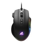 Ratón Sharkoon con cable 12800 DPI 8 botones RGB negro para diestros