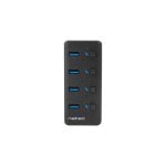 Hub NATEC MANTIS USB 3.2 Gen 1 5 Gbit/s Schwarz ABS Gehäuse