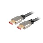 Câble HDMI Lanberg CA-HDMI-30CU-0010-BK 1 m 48 Gbit/s Noir Argent
