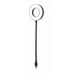 Anel de Luz LED USB Gembird NL-LEDRING-01 Braço Flexível Preto Branco
