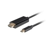 Cable USB Tipo C a HDMI Lanberg CA-CMHD-10CU-0030-BK 3m Macho/Macho Negro