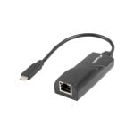 Adaptador USB Tipo C a RJ-45 Lanberg NC-1000-02 Negro 0.15m Adaptador USB Tipo C a RJ-45 Lanberg NC-1000-02 Negro 0.15m