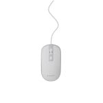 Ratón Gembird con cable 1200 DPI 4 botones ambidiestro USB plata/blanco
