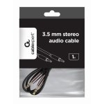 Audiokabel Gembird CCAP-444-1M 3.5mm Stecker zu Stecker 1m Schwarz