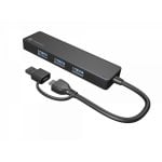 Hub NATEC 4 puertos 5Gbps Mayfly USB 3.2 Gen 1 Type-A y Type-C Negro 0,15m Hub NATEC 4 puertos 5Gbps Mayfly USB 3.2 Gen 1 Type-A y Type-C Negro 0,15m