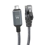 Adaptateur USB-C 3.2 Gen1 vers RJ45 Cat6 Ewent EC2000 1 Gbps 1m Noir Tressé