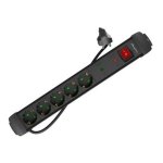 Multiprise Lanberg SP1-05F-0500-BK 5 prises avec protection surcharge 5m