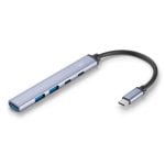 Hub USB-C Ewent EW1149 5 Puertos, Power Delivery 100W, Aluminio, 0,15m Gris/Plata Hub USB-C Ewent EW1149 5 Puertos, Power Delivery 100W, Aluminio, 0,15m Gris/Plata