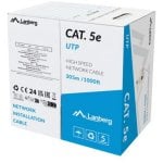 Cable Lanberg LCU5-15CC-0305-S 305m Cat5e U/UTP RJ-45 Cinza Cable Lanberg LCU5-15CC-0305-S 305m Cat5e U/UTP RJ-45 Cinza