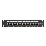 Patch Panel Lanberg PPF5-9012-B RJ-45 Cat5/Cat5e 1U 12 Puertos Negro Metal Bastidor