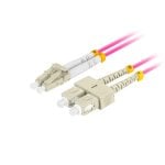 Cabo de Fibra Óptica Lanberg FO-LUSU-MD41-0010-VT 1m LC para SC OM4 Full Duplex