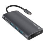 Hub USB-C NATEC NMP-2162 Alámbrico 100 W Ethernet 100/1000 Mbit/s SD/MicroSD Gris Hub USB-C NATEC NMP-2162 Alámbrico 100 W Ethernet 100/1000 Mbit/s SD/MicroSD Gris