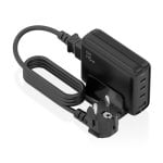 Cargador Sobremesa AISENS ASCH-140W4P056-BK GaN 140W 3xUSB-C PD3.1 QC5.0 1xUSB-A QC3.0
