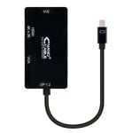 Conversor Mini DisplayPort Nanocable 10.16.3302-BK 3 en 1 a HDMI 4K, VGA, DVI, 15cm, Negro Conversor Mini DisplayPort Nanocable 10.16.3302-BK 3 en 1 a HDMI 4K, VGA, DVI, 15cm, Negro