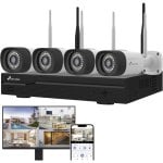 Kit de câmara de segurança Wi-Fi Nivian NVS-KIT4CC16CH 3MP com visão noturna dupla com IA e áudio bidirecional