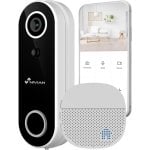 Vídeo Campainha Nivian WiFi 2.4Ghz Full HD Detecção Movimento Bateria Recárregável