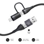 Kabel SUBBLIM TOP 4in1 USB-C Lightning USB-A Nylon 60 W 480 Mbps 1m Schwarz Kabel SUBBLIM TOP 4in1 USB-C Lightning USB-A Nylon 60 W 480 Mbps 1m Schwarz