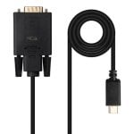 Cable conversor USB-C Nanocable 10.15.5202 Macho a VGA Macho 1.8m Negro Plug&Play