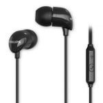 Auriculares Philips com Fio 3.5mm com Microfone Preto com Controladores 10mm Auriculares Philips com Fio 3.5mm com Microfone Preto com Controladores 10mm