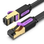 Cable de Red RJ45 Vention ICABJ Cat7 5m 10Gbps STP Plano Negro Oro 600MHz Cable de Red RJ45 Vention ICABJ Cat7 5m 10Gbps STP Plano Negro Oro 600MHz