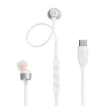 Auriculares JBL con cable USB-C, micrófono, Pure Bass, Hi-Res, blancos
