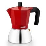 Cafetera Italienne Monix Induction Inox M863106 0,37L Rouge 6 Tasses