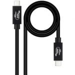 Cable USB Nanocable 10.01.5002 USB4 Gen3x2 40Gbps 240W USB-C/M-USB-C/M 1.8m Negro