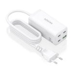 Cargador GaN AISENS ASCH-100W4P053-W USB-C 3x PD3.0 QC5.0 USB-A 100W Weiß